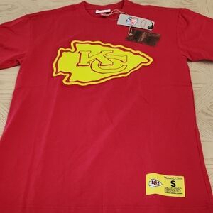 Mitchell & Ness Red NFL Throwback T-Shirt Kansas City Chiefs Size Small